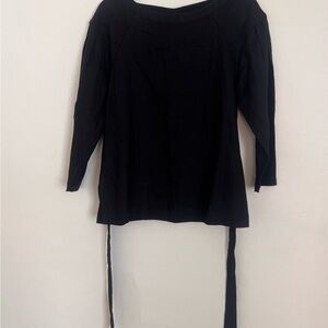 Elegant Black Women's Top Tie Waist